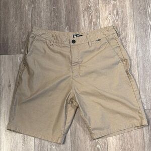 Hurley Tan Flat Front Shorts Classic Style